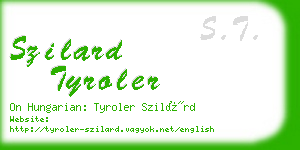 szilard tyroler business card